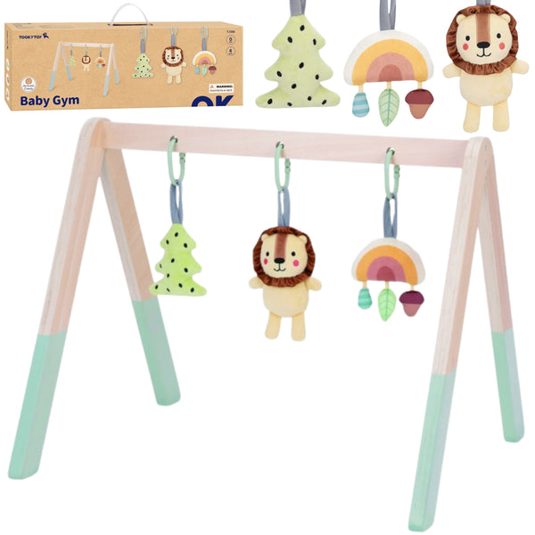 TOOKY TOY Baby Gym Stojak Edukacyjny Gimnastyczny 3 Pluszowe Zawieszki