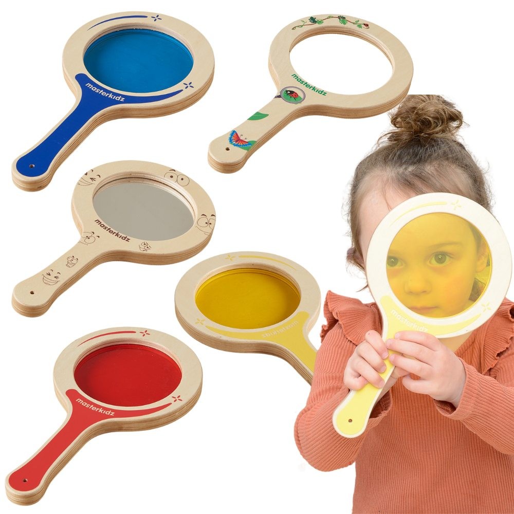 MASTERKIDZ 5 Drewnianych Paletek Lupy z Kolorowymi Soczewkami