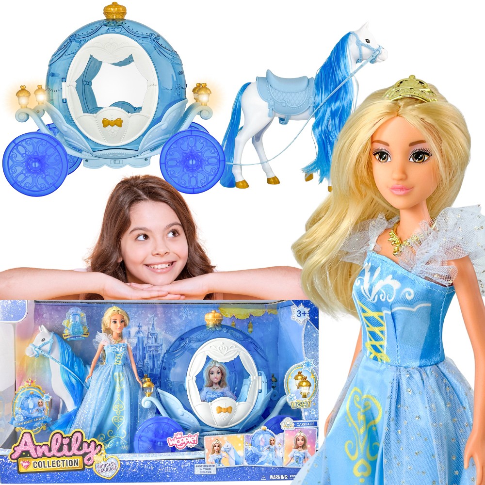 WOOPIE ROYAL Lalka Lodowa Księżniczka Lily i Magiczny Powóz Karoca Akcesoria