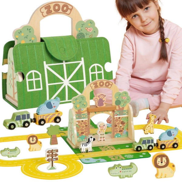 TOOKY TOY Zestaw Mini ZOO Przenośny Zestaw Torba Zwierzęta