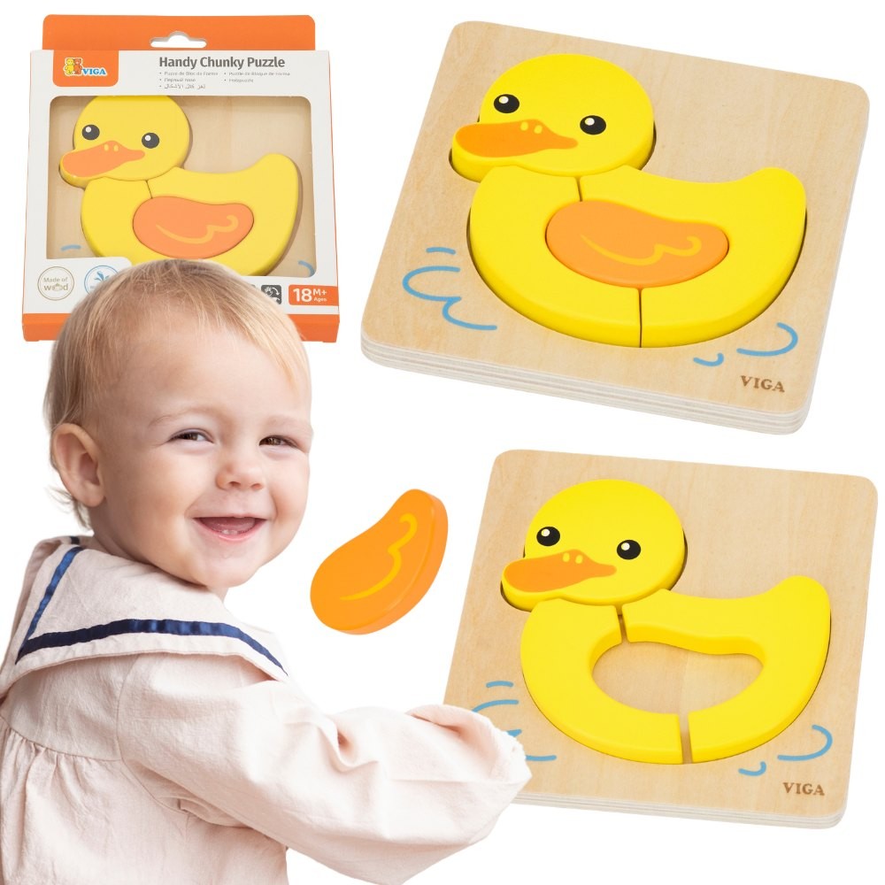 VIGA Drewniane Puzzle - Urocza Kaczuszka