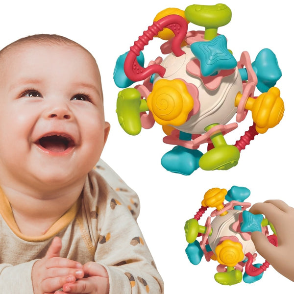 WOOPIE BABY Miękka Grzechotka 4w1 Gryzak Zabawka Sensoryczna dla Niemowląt 0m+