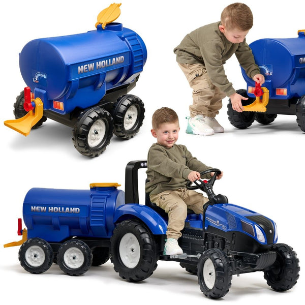 FALK Przyczepa Cysterna Beczkowóz z Kranem New Holland Niebieska 3-7 Lat