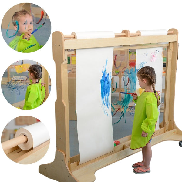 MASTERKIDZ Ogromna Drewniana Sztaluga Okienna Do Malowania