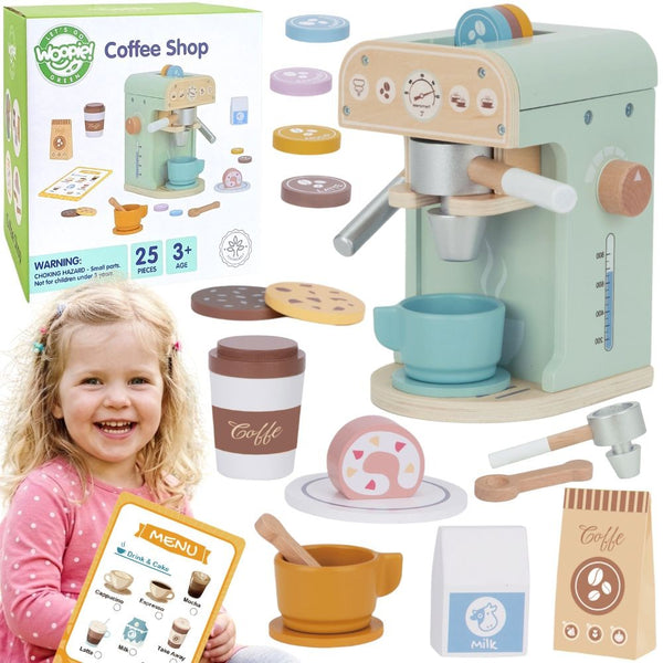 WOOPIE GREEN Drewniany Ekspres do Kawy Cukiernia Barista 25 el.