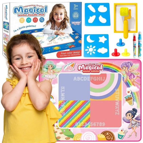 WOOPIE Mata Wodna do Malowania XXL 100x80cm Wróżki Różowa